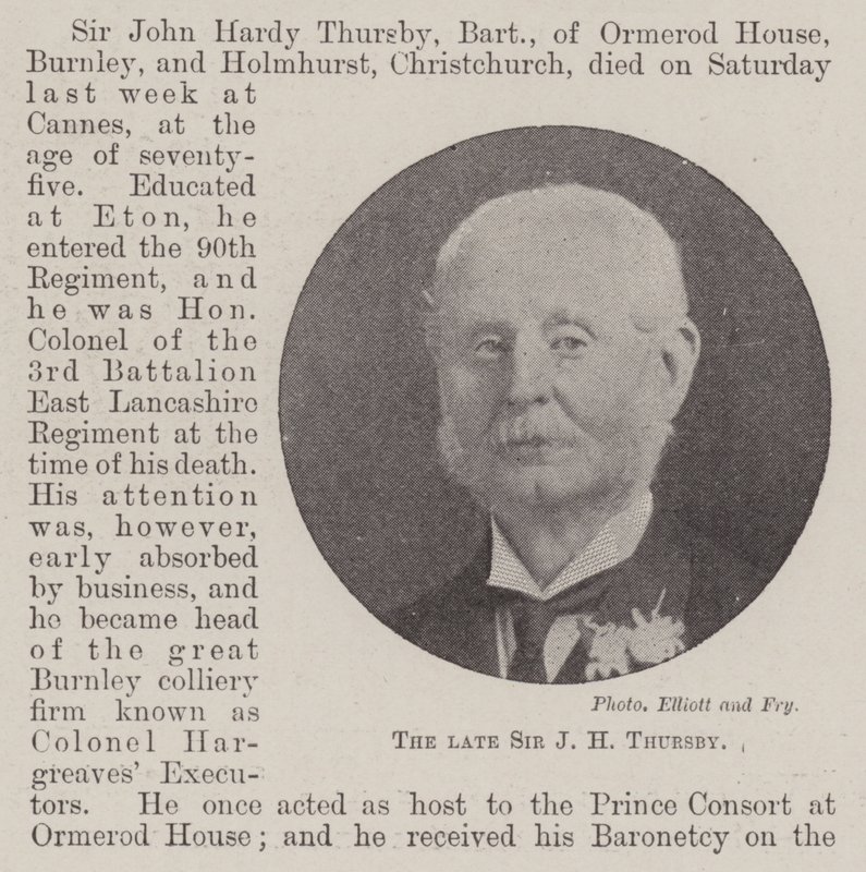 Il defunto Sir J H Thursby da English Photographer