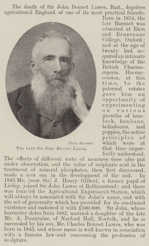 Il defunto Sir John Bennet Lawes da English Photographer