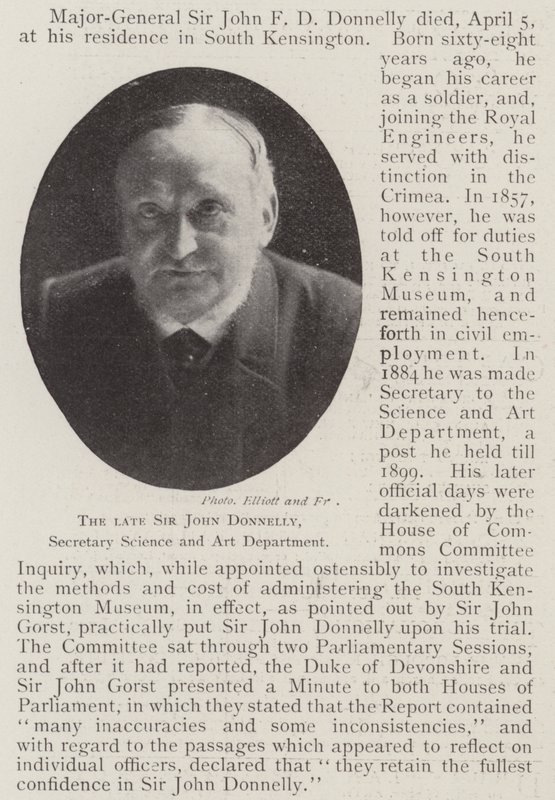 Il Defunto Sir John Donnelly, Segretario del Dipartimento di Scienza e Arte da English Photographer