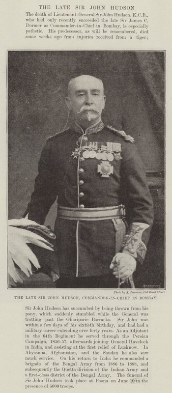 Il defunto Sir John Hudson, comandante in capo a Bombay da English Photographer