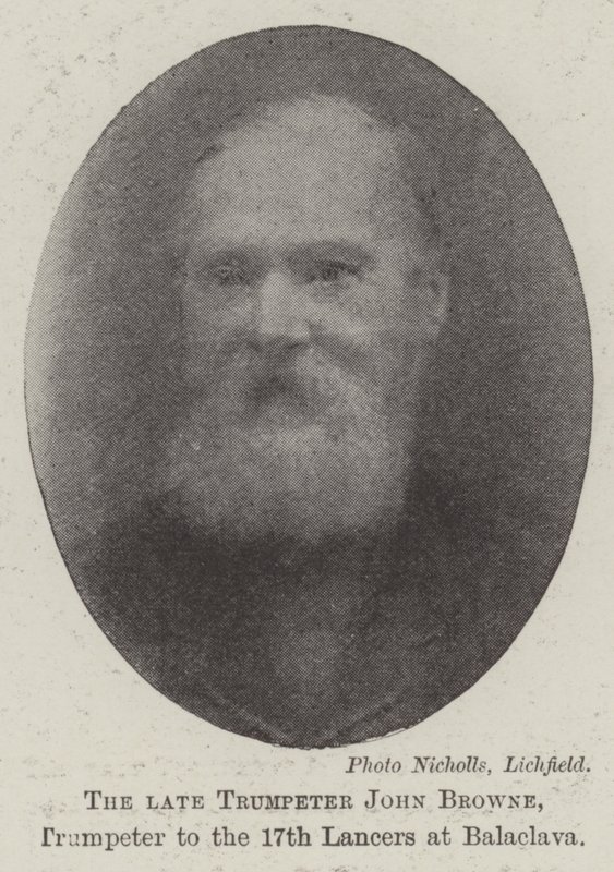 Il defunto trombettiere John Browne, trombettiere del 17° Lancieri a Balaclava da English Photographer