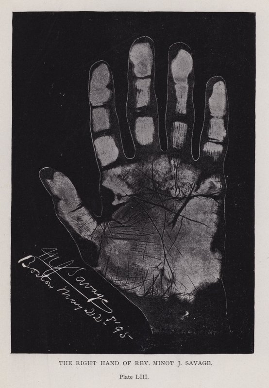 La mano destra del Rev Minot J Savage da English Photographer
