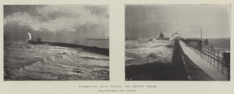Molo di Tynemouth durante la recente tempesta da English Photographer