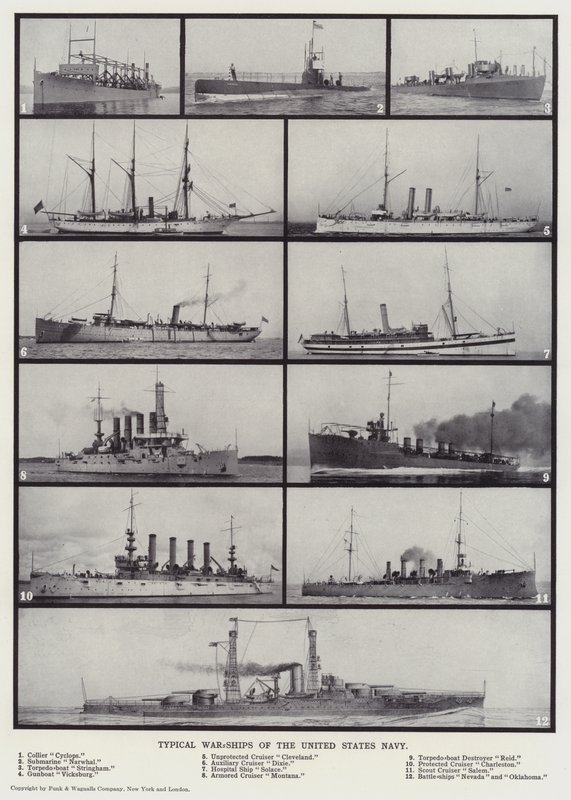 Tipiche navi da guerra della Marina degli Stati Uniti (foto b/n) da English Photographer
