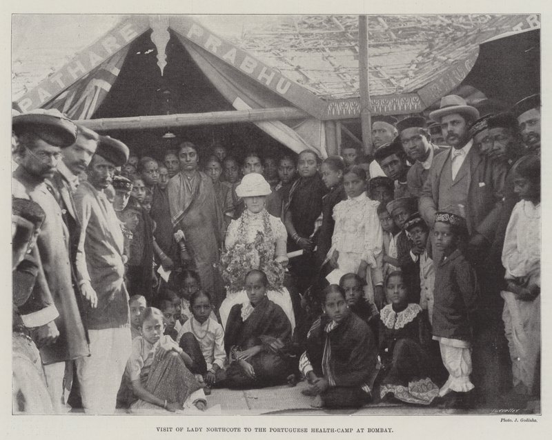 Visita di Lady Northcote al campo sanitario portoghese a Bombay da English Photographer