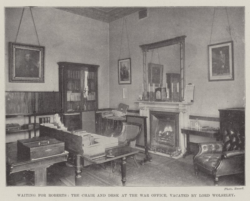 Aspettando Roberts, la sedia e la scrivania al Ministero della Guerra, lasciate libere da Lord Wolseley da English Photographer