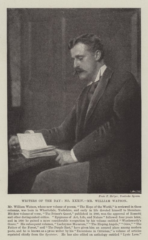 Scrittori del giorno, Mr William Watson da English Photographer