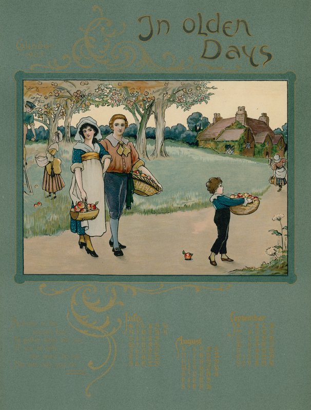 Calendario del 1905 con versi di Alfred Austin da English School