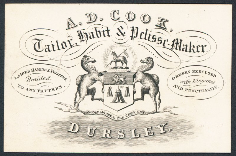 A D Cook, sarto, creatore di abiti e pelisse da English School