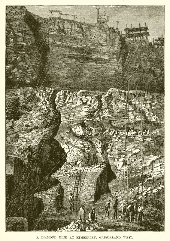 Una Miniera di Diamanti a Kimberley, Griqualand West da English School