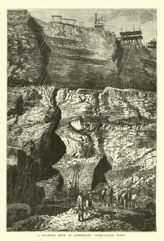 Una Miniera di Diamanti a Kimberley, Griqualand West da English School