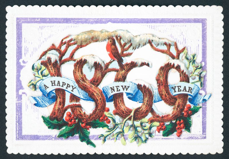 Un felice anno nuovo 1869, biglietto di Capodanno da English School