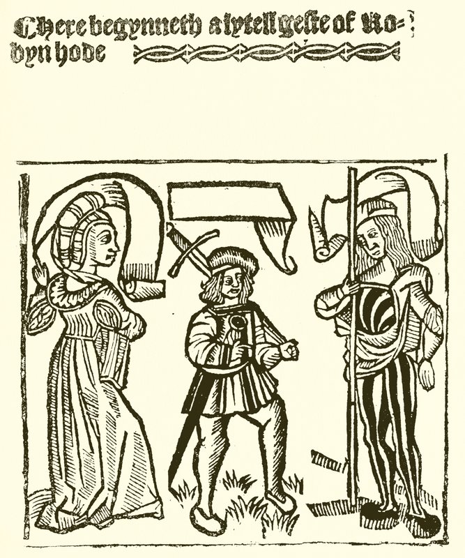 Una piccola storia di Robin Hood, stampata da Wynkyn de Worde da English School