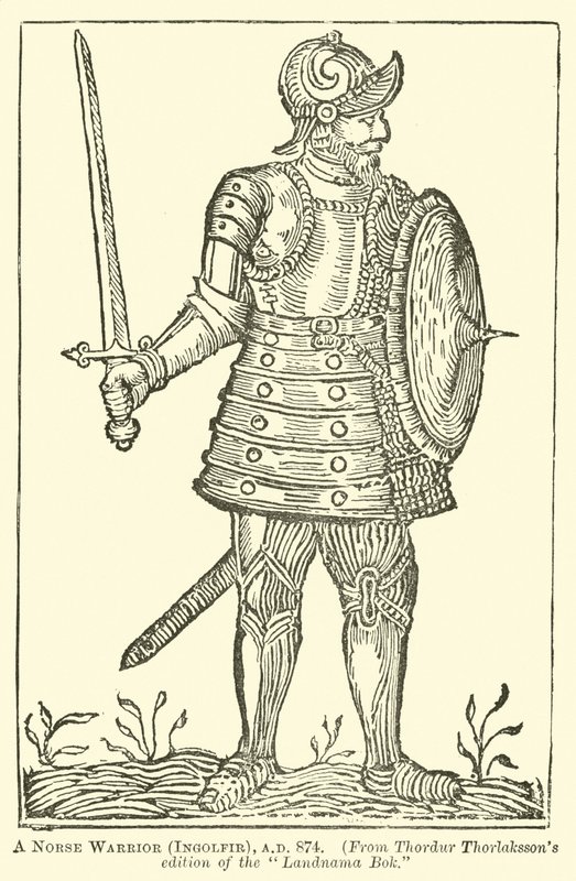 Un guerriero norreno, Ingolfir, AD 874 da English School