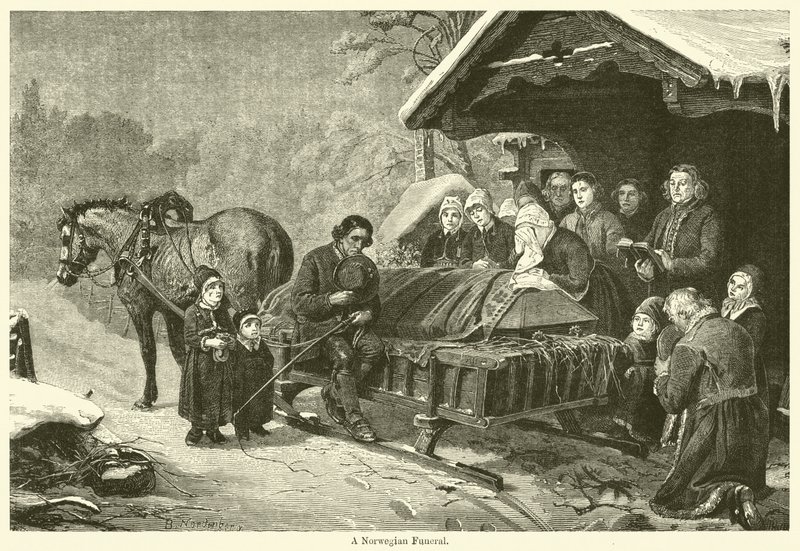 Un funerale norvegese (incisione) da English School