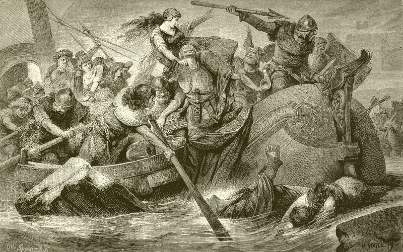Una spedizione di saccheggio dei Vichinghi da English School