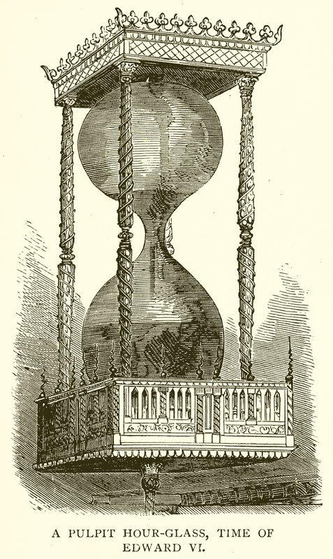 Clessidra da pulpito, tempo di Edoardo VI da English School