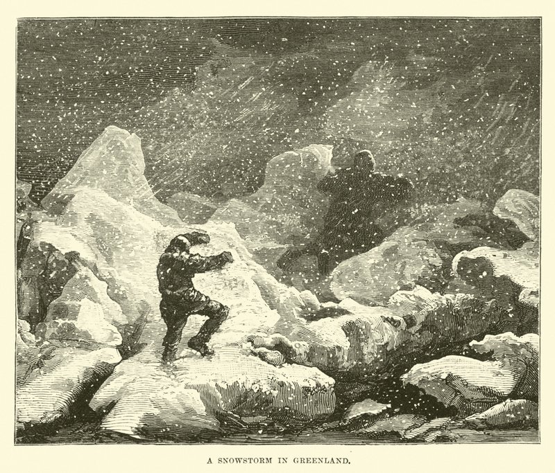 Una tempesta di neve in Groenlandia da English School