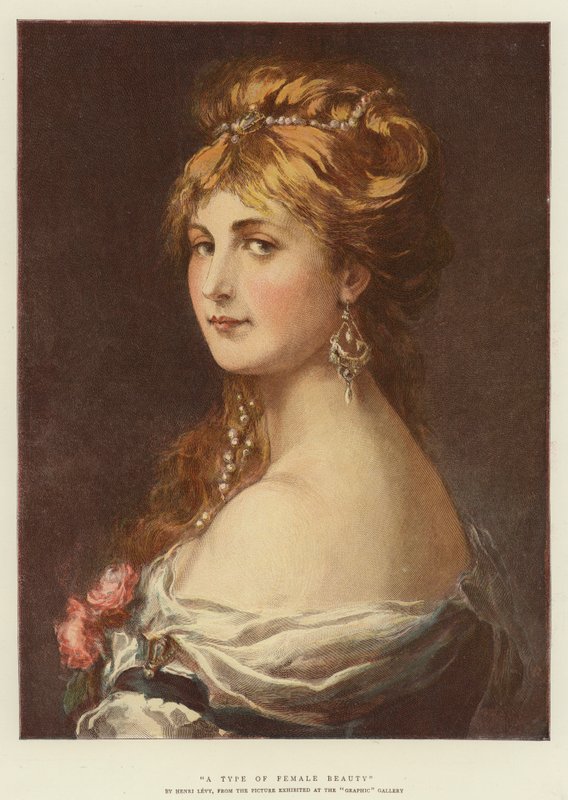 Un tipo di bellezza femminile (litografia a colori) da English School
