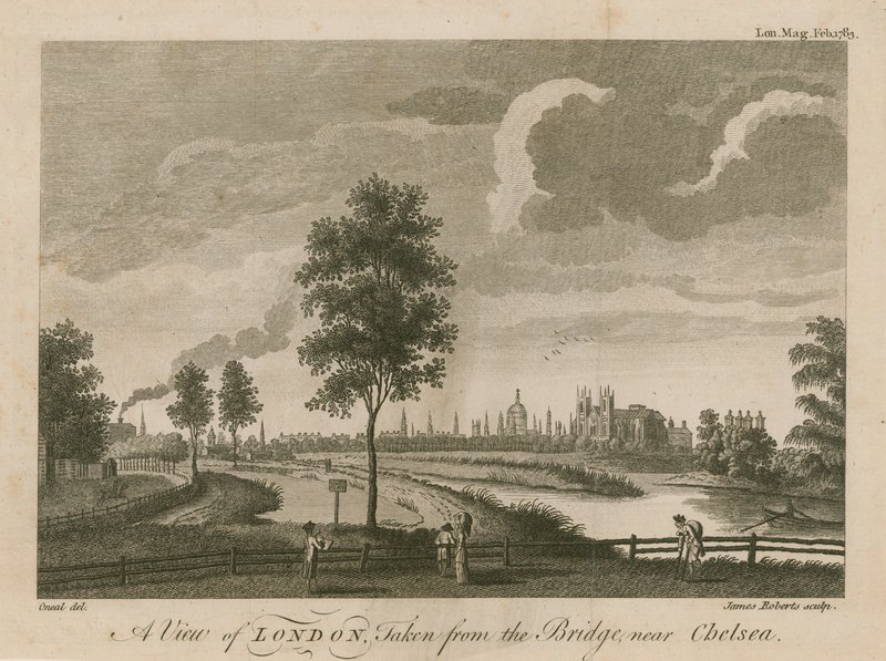 Veduta di Londra dal ponte vicino a Chelsea da English School