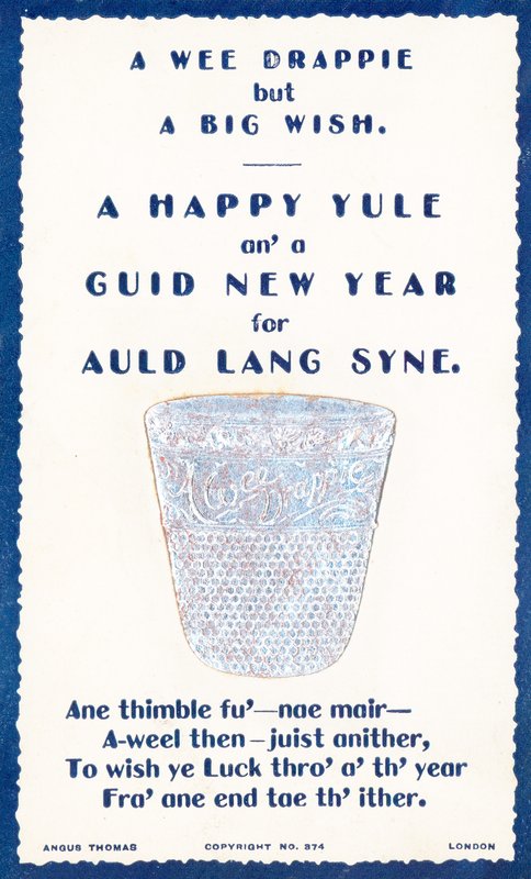 A Wee Drappie, ditale, cartolina di Capodanno da English School