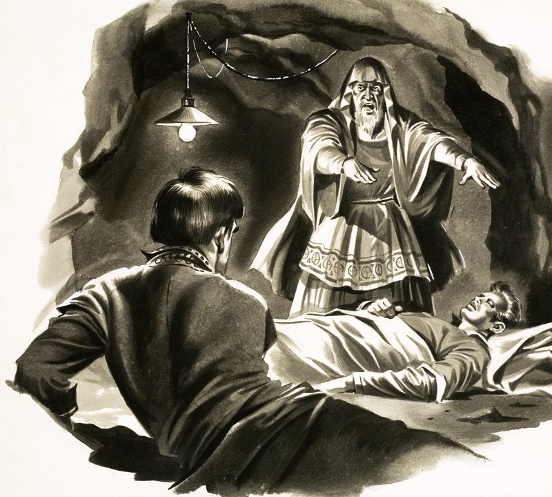 Uno Yankee alla corte di Re Artù. Illustrazione basata sulla storia di Mark Twain da English School