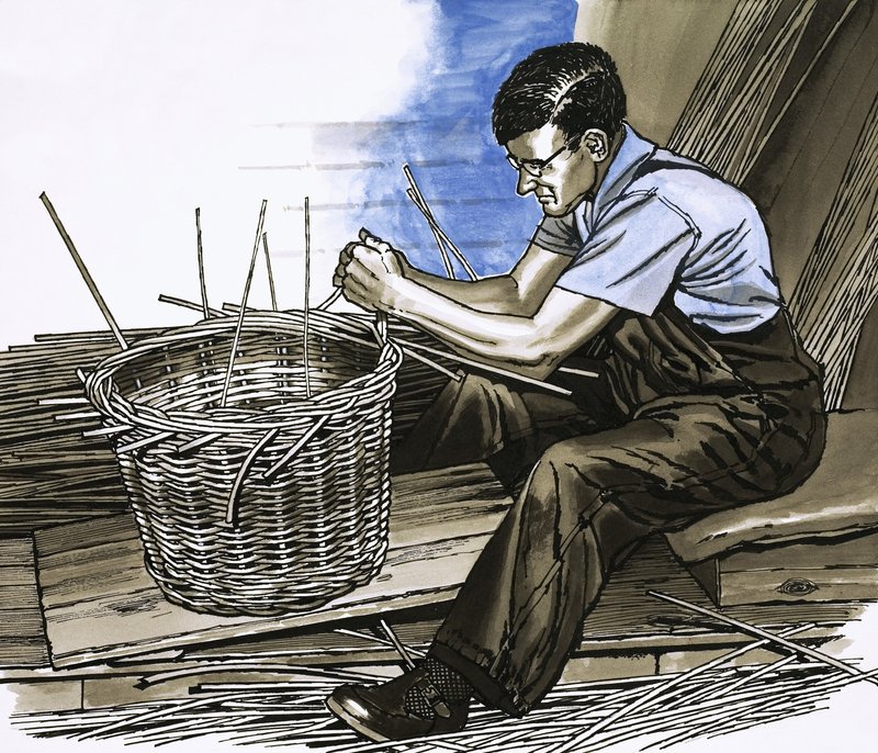 Un cestaiolo al lavoro da English School