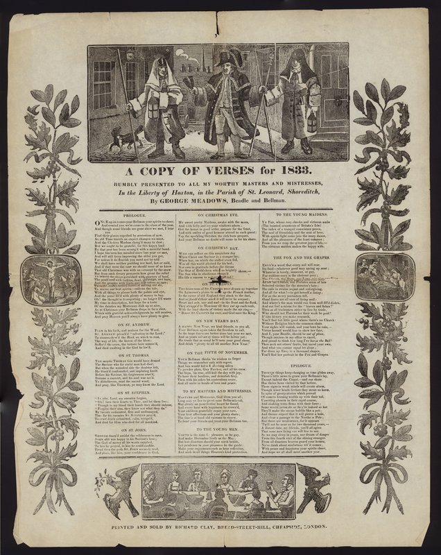 Una copia di versi per il 1833 da English School