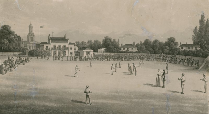 Una partita di cricket da English School