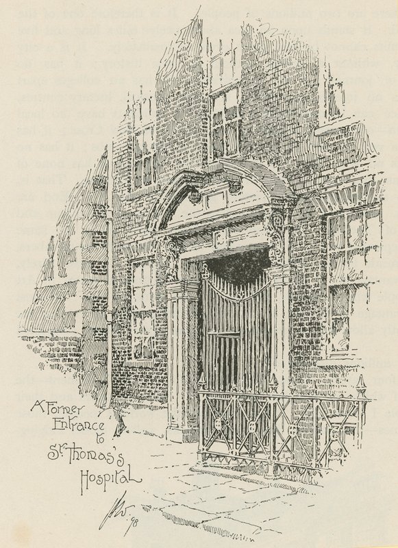 Un ex ingresso del St Thomass Hospital, Londra da English School