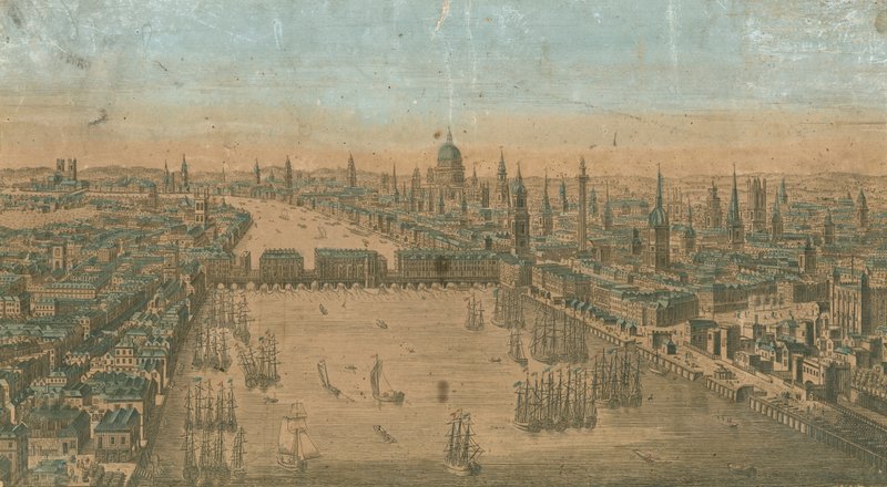 Vista generale delle imbarcazioni a vela sulle acque del fiume Tamigi da English School