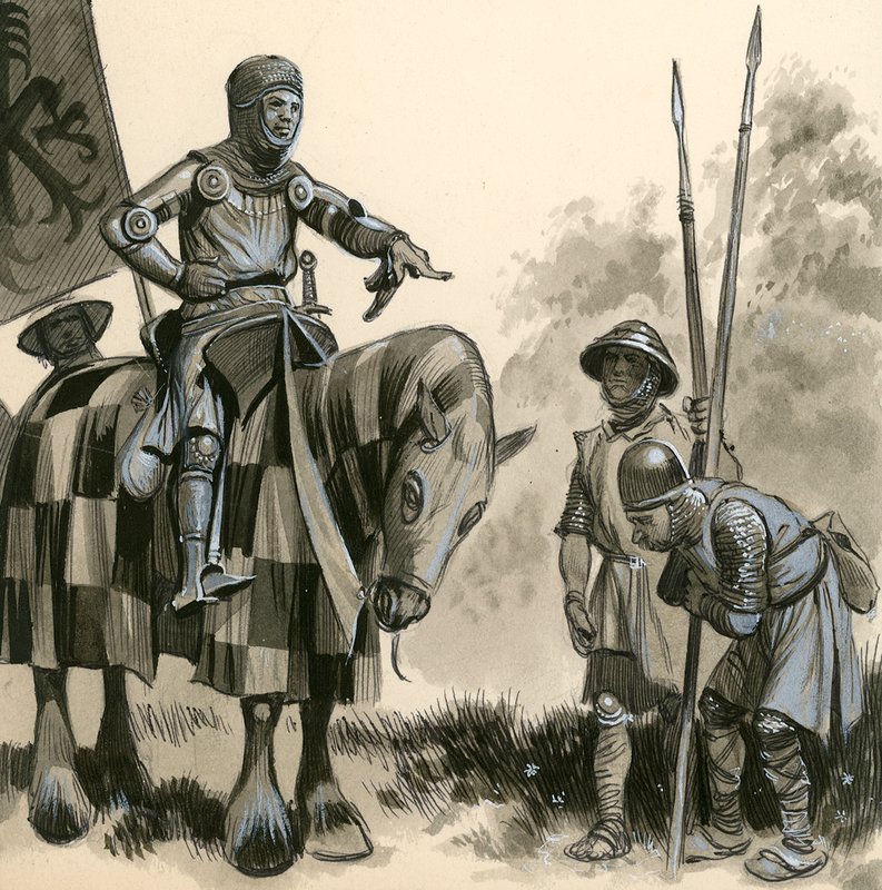 Un cavaliere in tempi feudali da English School