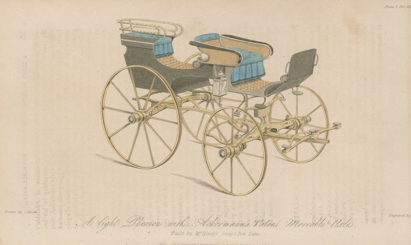 Un leggero Phaeton con assi mobili brevettati di Ackermann da English School