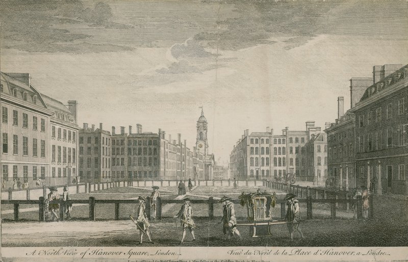 Una vista nord di Hanover Square, Londra da English School