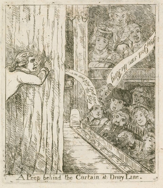 Uno sguardo dietro il sipario a Drury Lane; cartone animato da English School