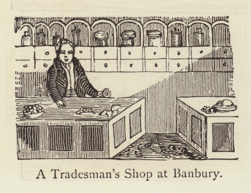 Un negozio di un commerciante a Banbury da English School