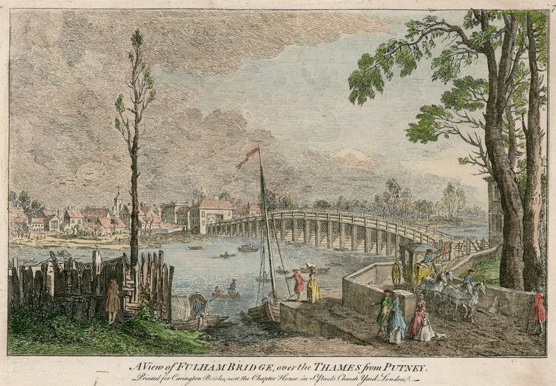 Veduta del Ponte di Fulham, Londra, sul Tamigi da Putney da English School