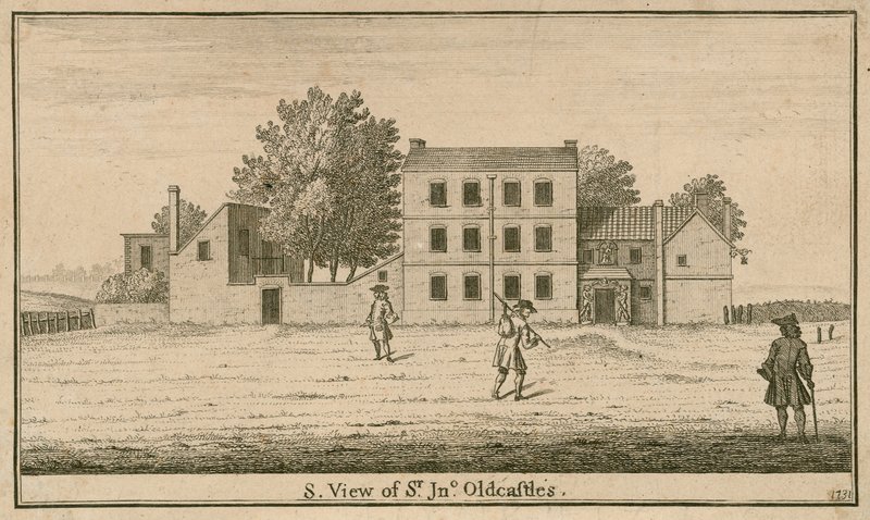 Vista della taverna e giardino di Sir John Oldcastle, a Cold Bath Fields da English School