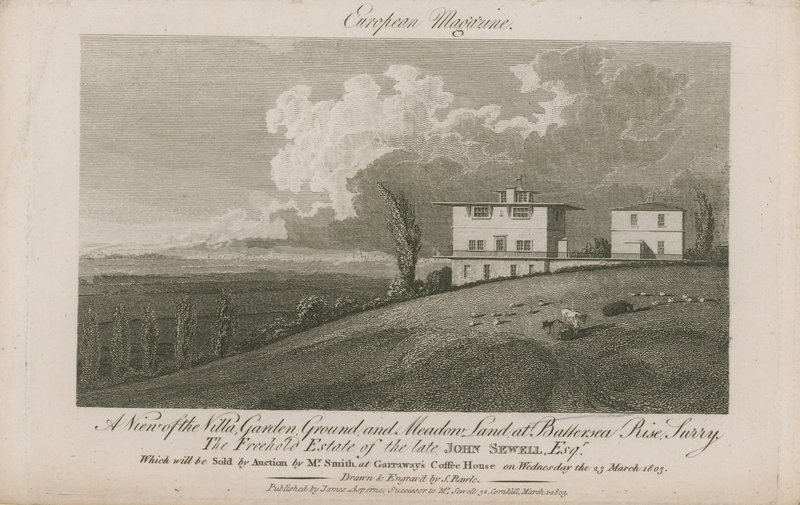 Vista della tenuta di Freehold del defunto John Sewell da English School