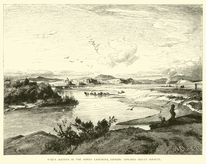 Acqua Acetosa nella Campagna Romana, verso il Monte Soratte da English School