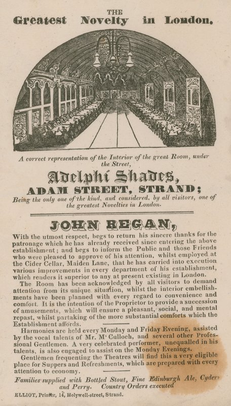 Pubblicità per Adelphi Shades, Adam Street, Strand da English School