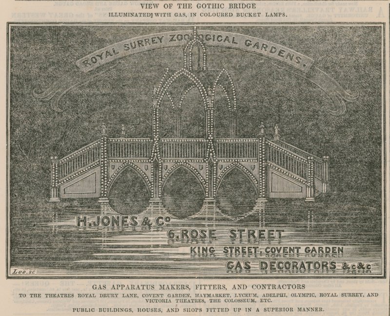 Pubblicità per H Jones & Co, 6 Rose Street, King Street, Covent Garden da English School