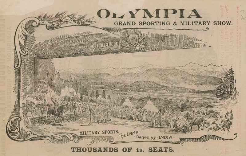 Pubblicità per un Grande Spettacolo Sportivo e Militare a Olympia, Londra da English School