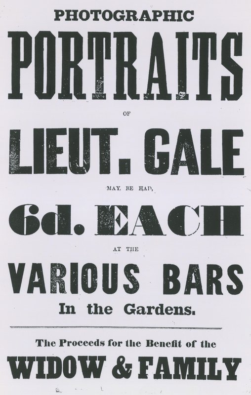 Pubblicità per ritratti fotografici del tenente Gale da English School