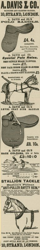 Pubblicità per A Davis & Co sellai e produttori di finimenti da English School