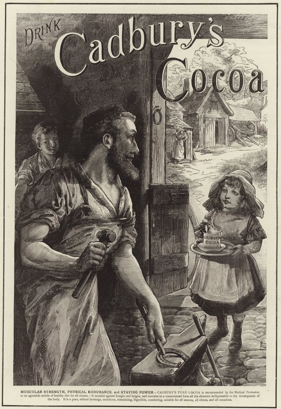 Pubblicità per il cacao da bere Cadburys da English School
