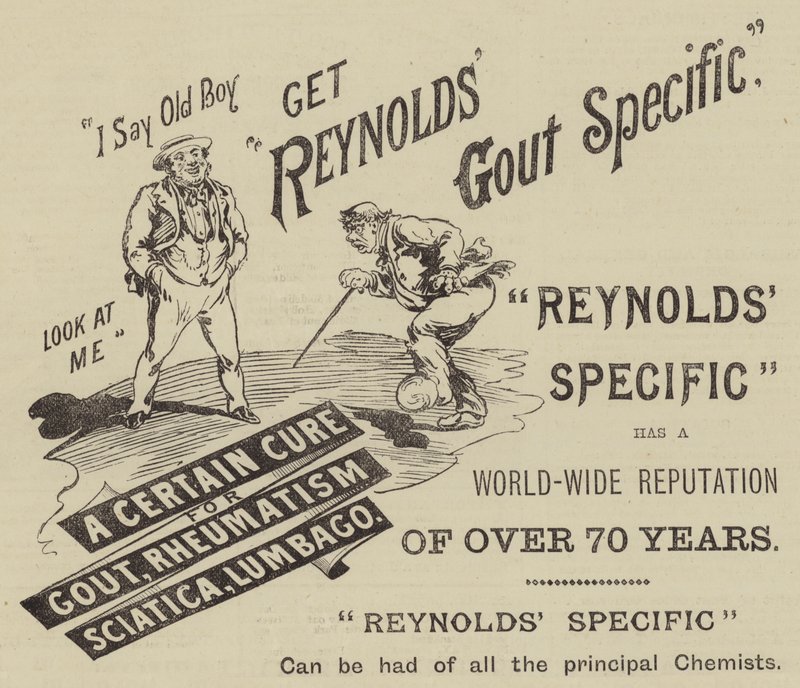 Pubblicità per il rimedio specifico di Reynolds da English School