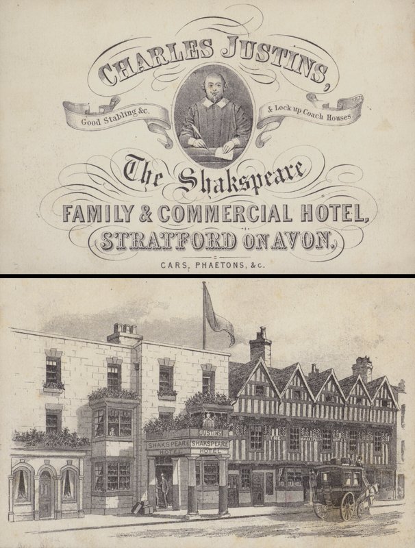 Pubblicità per The Shakspeare Hotel, Stratford on Avon, Warwickshire da English School