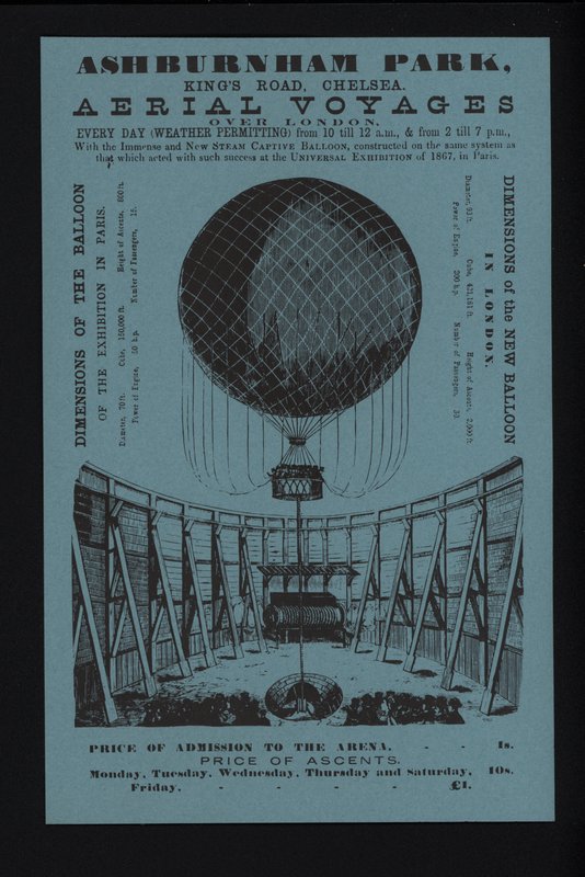 Pubblicità per ascensioni in mongolfiera da Ashburnham Park, King