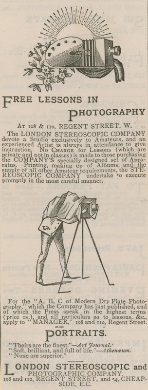 Pubblicità per la London Stereoscopic and Photographic Company da English School